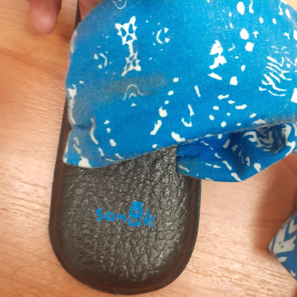 SANUK Royal blue and white fabric upper yoga mat footbed - Picture 4 of 7